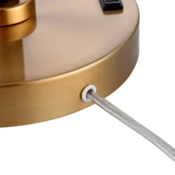 Possini Euro Design Carlyle Modern Mid Century Desk Lamp 30 1/2" Tall Gold With USB And AC Power Outlet In Base Double Drum Shades For Living Room -Adesso Sales Store GUEST 946733fe a03d 41f5 9495 65ccdb32532e