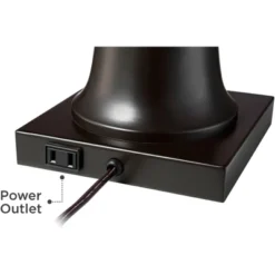 Regency Hill Hadley Industrial Table Lamps Set Of 2 26" High Bronze With AC Power Outlet Ivory Pleat Shade For Bedroom Living Room Bedside Office Desk -Adesso Sales Store GUEST 95015d7e 881a 4ad1 94a2 f4002289044f