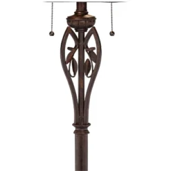 Robert Louis Tiffany Traditional Floor Lamp 60" Tall Bronze Tiffany Style Leaf Pattern Stained Glass Shade For Living Room Reading Bedroom -Adesso Sales Store GUEST 951ad548 3d3e 408e 9493 b8a665a8b600