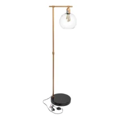 Metal And Wood Floor Lamp With Glass Globe Shade Gold - Storied Home -Adesso Sales Store GUEST 953e7b52 83fe 4938 ab6f 55d50b20b76f
