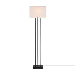 62" Ricci Floor Lamp With Fabric Shade Matte Black/White - Globe Electric -Adesso Sales Store GUEST 958afd2b 50c9 4169 96b9 187b7190d4e7