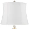 Regency Hill Luca Modern Table Lamps 25 1/2" High Set Of 2 Clear Glass Chrome With USB Charging Port Cream Drum Shade For Bedroom Living Room Desk