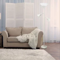 3 Light Floor Lamp With Scalloped Glass Shade White - Elegant Designs -Adesso Sales Store GUEST 96208065 1b54 4471 af66 490006319f4e