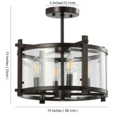 15" Iron And Glass Hampdon Modern Drum LED Flush Mount Black - Jonathan Y 7 15" Iron And Glass Hampdon Modern Drum LED Flush Mount Black - Jonathan Y -Adesso Sales Store GUEST 96804e5f 7525 40f5 aaa4 0f0f45a514e5