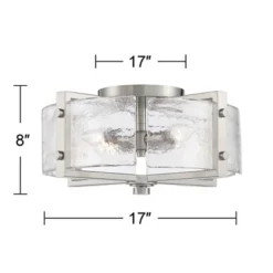 Possini Euro Design Prane Modern Industrial Ceiling Light Semi Flush Mount Fixture 17" Wide Brushed Nickel 4-Light Warped Glass For Bedroom Kitchen 14 Possini Euro Design Prane Modern Industrial Ceiling Light Semi Flush Mount Fixture 17" Wide Brushed Nickel 4-Light Warped Glass For Bedroom Kitchen -Adesso Sales Store GUEST 968afca0 1c02 432c 9354 62d2a6a517c1