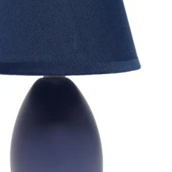 9.45" 2pk Petite Ceramic Oblong Bedside Table Desk Lamps With Matching Tapered Drum Shade Blue - Creekwood Home -Adesso Sales Store GUEST 972ea1c1 5821 4c72 9505 08cf94321427