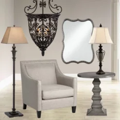 Franklin Iron Works French Scroll Rubbed Bronze Chandelier 22 1/2" Wide Rustic 9-Light Fixture For Dining Room House Kitchen Island Entryway Bedroom -Adesso Sales Store GUEST 977d7ad2 7483 4c76 8dc5 b8999614fe6c