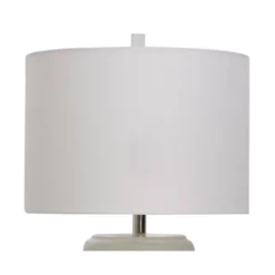 Bay St.Louis Ceramic Glazed Table Lamp With Fabric Shade White - StyleCraft