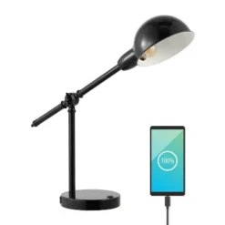 20.25" Curtis Vintage Industrial Iron Adjustable Dome Shade Task Lamp With USB Charging Port (Includes LED Light Bulb) - JONATHAN Y -Adesso Sales Store GUEST 98976e9c a5ad 4fb0 89dc 590da9194f27