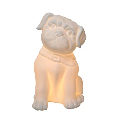 Porcelain Puppy Dog Shaped Table Lamp White - Elegant Designs 1 Porcelain Puppy Dog Shaped Table Lamp White - Elegant Designs