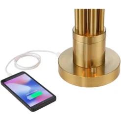 Possini Euro Design Possini Euro® Granview Desk Lamp With Glass Shade And Dual USB Ports -Adesso Sales Store GUEST 9b40a92d 393d 489d 8ea1 114efb01132f