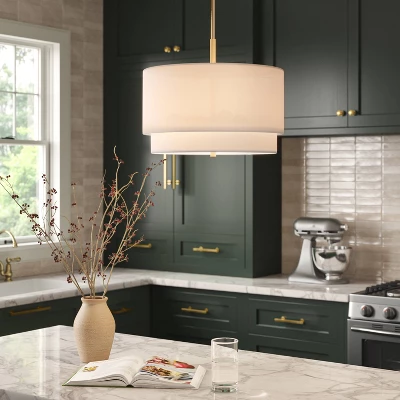 Knurled Metal Stacked Drum Pendant - Threshold™ 1 Knurled Metal Stacked Drum Pendant - Threshold™