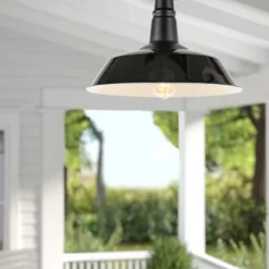 14" 1-Light Camila Classic Industrial Indoor/Outdoor Iron LED Semi Flush Mount Black/White - JONATHAN Y -Adesso Sales Store GUEST 9d6c3d81 50f1 4af6 8c3c 06fdacf9ffa0