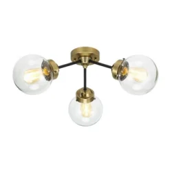 24.5" Mid-Century Glass Globe Flushmount Fixture Ceiling Light (Includes LED Light Bulb) Black/Brass - Cresswell Lighting 7 24.5" Mid-Century Glass Globe Flushmount Fixture Ceiling Light (Includes LED Light Bulb) Black/Brass - Cresswell Lighting -Adesso Sales Store GUEST 9d96ba91 1973 47b3 a158 c50e09200c19