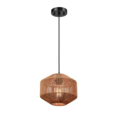 Lotus 1-Light Pendant Lighting With Natural Twine Shade - Globe Electric -Adesso Sales Store GUEST 9e6475aa 9b2f 41d3 bba0 93d2a2943041
