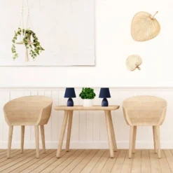 9.45" 2pk Petite Ceramic Oblong Bedside Table Desk Lamps With Matching Tapered Drum Shade Blue - Creekwood Home -Adesso Sales Store GUEST a039df64 f79e 468e a009 89fbcd450565