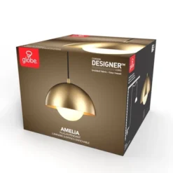 Amelia 1-Light Matte Brass Plug-In Pendant Lighting With Frosted Glass Shade - Globe Electric -Adesso Sales Store GUEST a09cbc8f bcf1 4171 8c19 2fee21c35736