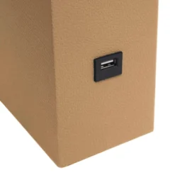 21" Lexington Leather Base Modern Home Decor Bedside Table Lamp With USB Charging Port And Fabric Shade - Lalia Home -Adesso Sales Store GUEST a118a878 1c8f 48a7 9ab3 8a093b7f0977