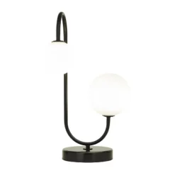 Metal Orb 2 Bulb Table Lamp With Marble Base - Olivia & May