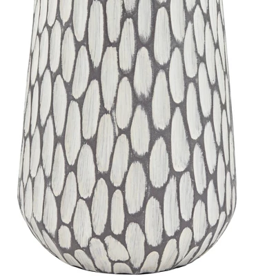 360 Lighting Carlton Modern Table Lamps 28 1/4" Tall Set Of 2 Gray Wash Off White Fabric Drum Shade For Bedroom Living Room Bedside Nightstand Office 5 360 Lighting Carlton Modern Table Lamps 28 1/4" Tall Set Of 2 Gray Wash Off White Fabric Drum Shade For Bedroom Living Room Bedside Nightstand Office - Image 5