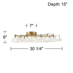 Possini Euro Design Lilypad Modern Ceiling Light Semi Flush Mount Fixture 30 1/4" Wide Warm Brass 12-Light Frosted Glass Shade For Bedroom Living Room 15 Possini Euro Design Lilypad Modern Ceiling Light Semi Flush Mount Fixture 30 1/4" Wide Warm Brass 12-Light Frosted Glass Shade For Bedroom Living Room -Adesso Sales Store GUEST a233a009 bd72 44f5 9f48 3c2effe14b0b