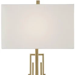 360 Lighting Sonia Modern Table Lamps 29 1/2" Tall Set Of 2 Gold Metal With Dual USB Charging Ports White Rectangular Shade For Bedroom Living Room -Adesso Sales Store GUEST a408ca61 4827 458c 832c 86ea5cab01a4