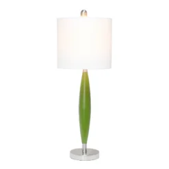Stylus Table Lamp With Fabric Shade Green - Lalia Home