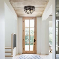 15.75" 3-Light Lyla Rustic Farmhouse Iron LED Flush Mount Wood Finished/Oil Rubbed Bronze - JONATHAN Y -Adesso Sales Store GUEST a4ad1158 87c6 47c1 b1b1 28b1ff01b560