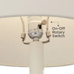 360 Lighting Modern Table Lamps 24 1/2" High Set Of 2 White Sculpture Fabric Cone Shade For Bedroom Living Room House Home Bedside Nightstand Office -Adesso Sales Store GUEST a4ea5949 be47 47b9 826d e5939a21e32a