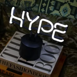 Amped Co 9.6" X 8.3" HYPE Real Neon Light Novelty Desk Lamp, White -Adesso Sales Store GUEST a50781a0 2402 445e 959c 42f6bf150a5d