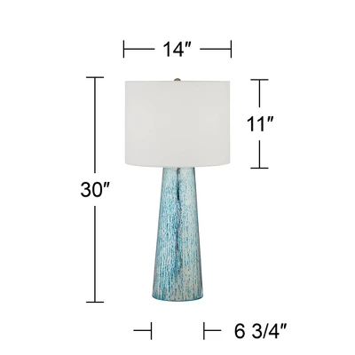 360 Lighting Marcus Modern Table Lamps 30" Tall Set Of 2 Mercury Glass Column White Drum Shade For Bedroom Living Room Bedside Nightstand Office Home 5 360 Lighting Marcus Modern Table Lamps 30" Tall Set Of 2 Mercury Glass Column White Drum Shade For Bedroom Living Room Bedside Nightstand Office Home - Image 5
