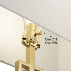 360 Lighting Sonia Modern Table Lamps 29 1/2" Tall Set Of 2 Gold Metal With Dual USB Charging Ports White Rectangular Shade For Bedroom Living Room -Adesso Sales Store GUEST a63a54ba 2622 4730 8e41 d431a018e9cf