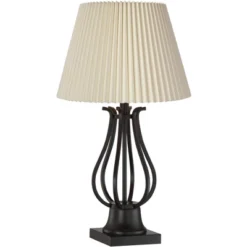 Regency Hill Hadley Industrial Table Lamps Set Of 2 26" High Bronze With AC Power Outlet Ivory Pleat Shade For Bedroom Living Room Bedside Office Desk -Adesso Sales Store GUEST a6ed12f0 5b50 4ee2 a416 89f9f2679873
