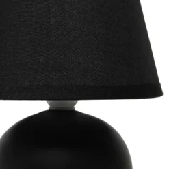 8.66" Petite Ceramic Orb Base Bedside Table Desk Lamp With Matching Tapered Drum Fabric Shade Black - Creekwood Home -Adesso Sales Store GUEST a78a0f0b 1513 4b6b aba8 37faa3e98c0b