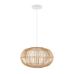 17.5" 1-Light Leo Farmhouse Coastal Rattan LED Pendant Brown - JONATHAN Y 29 17.5" 1-Light Leo Farmhouse Coastal Rattan LED Pendant Brown - JONATHAN Y -Adesso Sales Store GUEST a7a5f422 0a06 4018 a473 638794c334c5