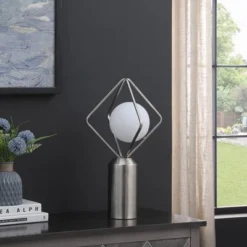 19.5" Ernst Modern Monoclinic Pendeloque Metal Table Lamp Silver - Ore International 5 19.5" Ernst Modern Monoclinic Pendeloque Metal Table Lamp Silver - Ore International -Adesso Sales Store GUEST a7d85b00 989a 4622 91da 5378fc60a5f0