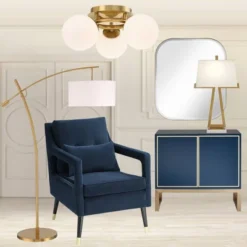 Possini Euro Design Modern Ceiling Light Flush Mount Fixture Brass 18" Wide 3-Light Frosted White Glass Globes Bedroom Living Room -Adesso Sales Store GUEST aa389a92 21af 48b5 88e9 d8ac68205da5