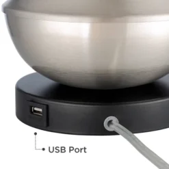 360 Lighting Simon Modern Accent Table Lamps Set Of 2 21" High Silver With USB Charging Port White Glass Dome Shade For Bedroom Living Room House Desk 10 360 Lighting Simon Modern Accent Table Lamps Set Of 2 21" High Silver With USB Charging Port White Glass Dome Shade For Bedroom Living Room House Desk -Adesso Sales Store GUEST ac880428 e392 4a76 93c3 8f3613f1f037