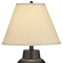 Regency Hill Auburn Rustic Farmhouse Table Lamp 25" High Bronze Hammered Natural Linen Empire Shade For Bedroom Living Room Bedside Nightstand Office -Adesso Sales Store GUEST ac8b7ff4 f7e2 4e73 8653 f5789876c2c1