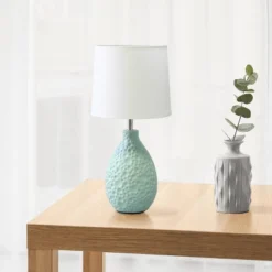 14.17" Traditional Ceramic Texture Thumbprint Tear Drop Table Desk Lamp With Tapered White Shade Blue - Creekwood Home 10 14.17" Traditional Ceramic Texture Thumbprint Tear Drop Table Desk Lamp With Tapered White Shade Blue - Creekwood Home -Adesso Sales Store GUEST ade8673a 67d9 4bd6 8ecf 7856617a64d4