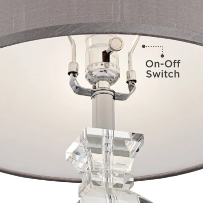 Vienna Full Spectrum Traditional Table Lamp With USB Charging Port 25" High Crystal Gray Shade Living Room Desk Bedroom House Bedside 4 Vienna Full Spectrum Traditional Table Lamp With USB Charging Port 25" High Crystal Gray Shade Living Room Desk Bedroom House Bedside - Image 4