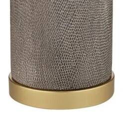 360 Lighting Gilson Modern Table Lamps 24 1/2" High Set Of 2 Gray Glaze Ceramic White Drum Shade For Bedroom Living Room Bedside Nightstand Office -Adesso Sales Store GUEST b076931b ed4e 4186 b01f c07a192f2809