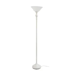 1 Light Torchiere Floor Lamp With Marbleized Glass Shade White - Elegant Designs -Adesso Sales Store GUEST b08c7d34 eeff 4268 b9c5 92172b2ef176