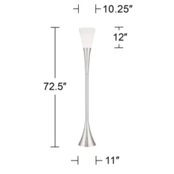 Possini Euro Design Piazza Modern Torchiere Floor Lamp 72 1/2" Tall Brushed Nickel Metal Frosted White Glass Shade For Living Room Bedroom Office Home -Adesso Sales Store GUEST b0bb1c55 87f2 48b0 8824 8d3003b83b64