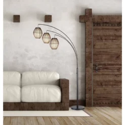 83" Maui Collection 3-Arm Arc Lamp Brown - Adesso -Adesso Sales Store GUEST b1457877 5ffa 419a aeca 594d8d55cdeb