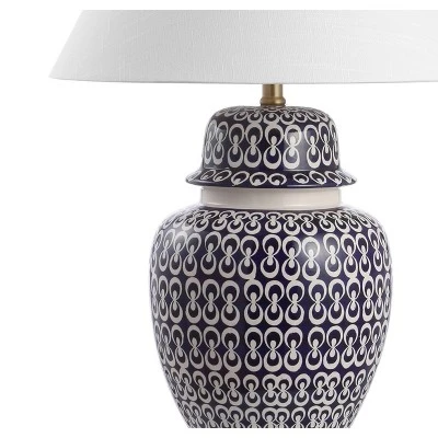 28.5" Ceramic/Iron Coastal Modern Table Lamp Blue/White (Includes LED Light Bulb) - JONATHAN Y 2 28.5" Ceramic/Iron Coastal Modern Table Lamp Blue/White (Includes LED Light Bulb) - JONATHAN Y - Image 2