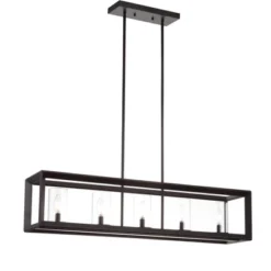 LED 5-Light Metal/Glass Anna Linear Pendant - JONATHAN Y -Adesso Sales Store GUEST b29a4bc6 4167 4c99 9462 2e40c940f155