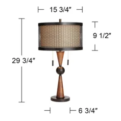 Franklin Iron Works Hunter Modern Rustic Farmhouse Table Lamp 29 3/4" Tall Cherry Wood Bronze Metal Double Drum Shade For Bedroom Living Room House 13 Franklin Iron Works Hunter Modern Rustic Farmhouse Table Lamp 29 3/4" Tall Cherry Wood Bronze Metal Double Drum Shade For Bedroom Living Room House -Adesso Sales Store GUEST b35c7c48 9c37 444d 9e5e 0d25312edf00
