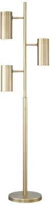 Possini Euro Design Canasta Trac Modern Tree Floor Lamp 67" Tall Satin Brass 3-Light Adjustable Metal Shade For Living Room Reading Bedroom Office 5 Possini Euro Design Canasta Trac Modern Tree Floor Lamp 67" Tall Satin Brass 3-Light Adjustable Metal Shade For Living Room Reading Bedroom Office - Image 5