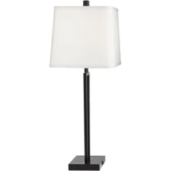 360 Lighting Cole Modern Table Lamps 27" Tall Set Of 2 Black Metal With USB Charging Ports White Rectangular Shade For Bedroom Living Room Bedside -Adesso Sales Store GUEST b5665898 3541 43a5 8e8b 387d99d955f3